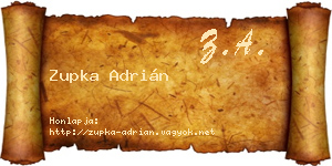 Zupka Adrián névjegykártya